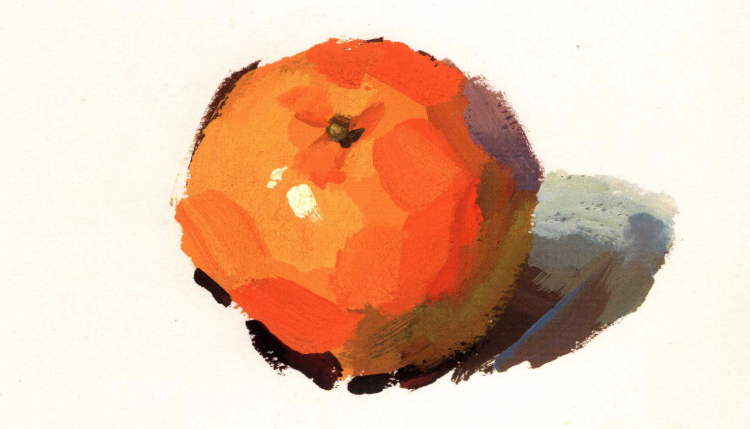 橘子色彩画法步骤图（4）