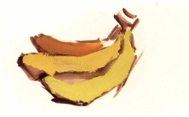 香蕉色彩画法步骤图（2）