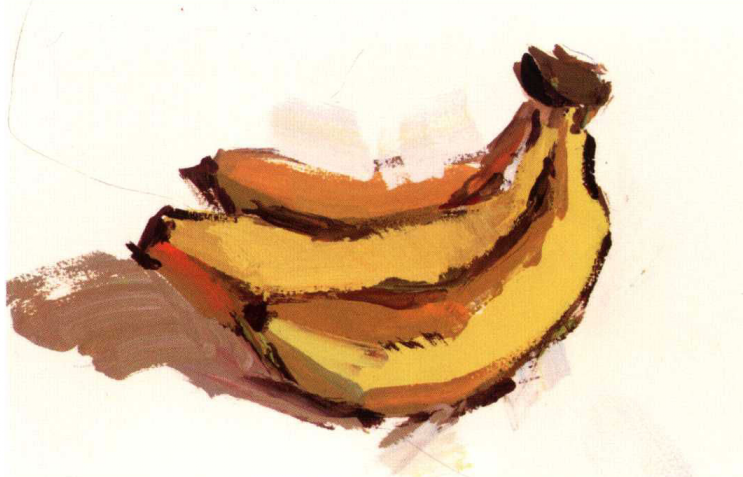 香蕉色彩画法步骤图（4）